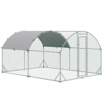 PawHut Large Metal Chicken Coop with Waterproof and Anti-UV Cover for Yard, Outdoor, Duck, Rabbit, 9.2' x 12.5' x 6.5'