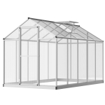 Outsunny 10' L x 6' W Walk-In Polycarbonate Greenhouse with Roof Vent for Ventilation & Rain Gutter for Winter
