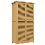 Outsunny 5' x 3' Wooden Garden Storage Shed with Asphalt Roof and 2 Large Wood Doors with Lock, Yellow