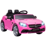 Aosom 12V Ride On Car with Parent Remote Control Two Motors Music Lights Suspension Wheels for 3-6 Years Pink
