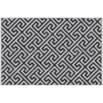 Outsunny Reversible Outdoor RV Rug, Patio Floor Mat, 5' x 8' Plastic Straw Rug for Backyard, Deck, Beach, Camping, Black & White