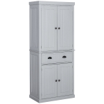 HOMCOM 72" Kitchen Pantry, Freestanding Storage Cabinet with Drawer, Doors, Grey
