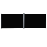 Outsunny 20' Double Retractable Patio Side Awning Garden Sun Shade with UV-Fighting Screen, Auto Pull-Back Function, & Steel Frame, Outdoor or Indoor Use, Black