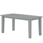 Outsunny Rectangle Outdoor Coffee Table, HDPE All-Weather Outdoor Patio Table with Slatted Tabletop for Yard, Balcony, Gray