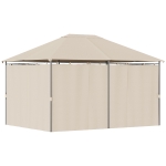 Outsunny 13'x 10' Soft-top Steel Patio Gazebo Canopy Party Tent with 6 Removable Curtains and Drainage Holes, Khaki