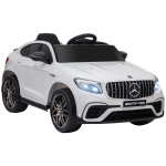 Aosom 12V/7AH Kids Ride on Car, Mercedes Benz AMG GLC63S Coupe, Electric Car with Remote Control, Handle, 2 Speed, with Music, Electric Light, Easy to Move, White