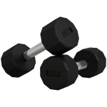 Soozier 2 x 10lbs Dumbbells Set with Non-Slip Grip, Rubber Covered Weights for Men Women Home Gym Workout