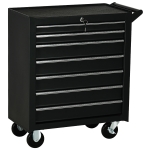 HOMCOM Mobile Lockable Toolbox, 7 Drawer Tool Chest, Storage Organizer with Handle for Workshop, Mechanics, Garage, Black