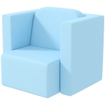 Qaba 2-in-1 Convertible Table and Chair Set for Boys Girls for Boys Girls, Light Blue