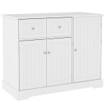 PawHut Cat Litter Box Enclosure with Drawer, Storage, Anti-tip Kit, for Living Room, Bedroom, White