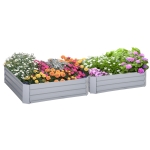 Outsunny 2pc 29" Elevated Herb & Vegetable Planting Box Kit w/ Versatile Uses, Gray