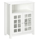 HOMCOM Kitchen Cabinet, Storage Cabinet, Sideboard Buffet Cabinet with Glass Doors for Kitchen, Living Room