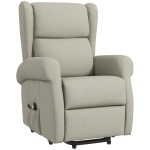 HOMCOM Wingback Lift Chair for Elderly, Power Chair Recliner with Footrest, Remote Control, Side Pockets, Cream White
