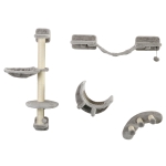 PawHut 4Pcs Cat Wall Shelf with Scratching Post, Cat Wall Shelves for Relaxing, Climbing, Cat Wall With Soft Ladder, Hammock, Play Balls, Grey