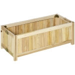 Outsunny Foldable Elevated Planter Box, Wooden Raised Garden Bed for Backyard, Patio to Grow Vegetables, Herbs, Flowers, Natural