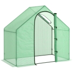 Outsunny 6 x 3.3 x 5.5ft Walk-in Garden Greenhouse with Door & Top Window, Portable Mini Greenhouse for Plants Flowers Herbs Tomatoes, Outdoor Hot House Growing Tent with Steel Frame & PE Cover