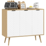 HOMCOM Modern Sideboard and Buffet, Dining Room Cabinet with Adjustable Shelves for Kitchen, Living Room, Natural
