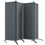 Outsunny Folding Room Divider, Privacy Screen for Patio Backyard Pool Hot Tub, 5.6FT Tall, Dark Grey