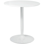 HOMCOM Modern Kitchen Table for 2, Round Dining Table with Steel Base for Living Room, Dining Room, White