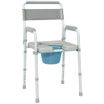 HOMCOM Bedside Commode Chair for Seniors, Adults, Handicap, Raised Toilet Seat with Arm, Adjustable Height, 331 lbs, Gray