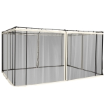 Outsunny Replacement Mesh Sidewall Netting for 10' x 12' Gazebos and Canopy Tents with Zippers, (Sidewall Only) Cream