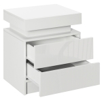 HOMCOM Nightstand, Bedside Table with LED Lights and 2 Drawers for Bedroom, Living Room, White