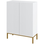 HOMCOM Shoe Storage Cabinet with Adjustable Shelves and Soft-Close Hinges, for 15-20 Pairs of Shoes, White