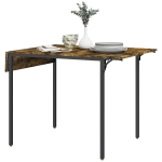 HOMCOM Folding Dining Table for 2 to 4 People, Industrial Drop Leaf Table, Kitchen Table for Small Spaces, Rustic Brown