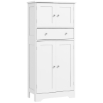 HOMCOM 50.5" Kitchen Storage Cabinet, Modern Kitchen Pantry Cabinet with 4 Doors, Drawer, Adjustable Shelf, White