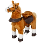 Qaba Ride on Horse, Walking Horse Toy, Kids Riding Pony w/ Wheels & Neighing Sounds for 3-5 Years, up to 132 Pounds