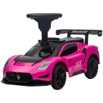 Qaba Licensed Maserati GT2 Baby Sliding Car with Storage, Music, Horn, Foot to Floor Toddler Car for 18-60 Months, Pink