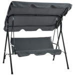 Outsunny 3-Seat Outdoor Patio Swing Chair, Converting Flat Bed, Canopy Swing with Adjustable Shade, Removable Cushions, Cup Holder, Light Brown