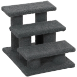 PawHut 3 Tier Pet Stairs Dog Cat Step Scratch Post Furniture,  Dark Grey