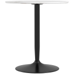 HOMCOM Modern Kitchen Table for 2 People, Round Dining Table with Steel Base for Living Room, Dining Room, White Marble