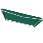 Outsunny 13' x 10' Electric Awning, Retractable Awning Sun Shade Shelter with Remote Controller, Manual Crank Handle and Aluminum Frame, for Deck, Balcony, Yard, Green