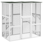 PawHut Outdoor Cat House Big Catio Wooden Feral Cat Shelter Enclosure with Large Spacious Interior, 6 High Ledges, Weather Protection Asphalt Roof, 71" L, White