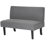 HOMCOM 46.5" Loveseat Couch with USB Ports, Corduroy Love Seat Sofa with Wood Legs for Living Room, Bedroom, Small Space, Grey