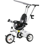 Qaba 6 in 1 Kids Tricycle with Removable Handlebar and Canopy, White