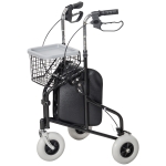 HOMCOM Upright Walker Up Rollator, Rolling Walker with Wheels, Storage Bag, Tray, Adjustable Handle Height, Black