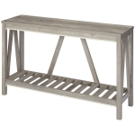 HOMCOM Farmhouse Entryway Table, Rustic Console Table with Storage Shelf for Living Room and Hallway, Distressed Grey