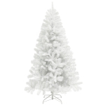 HOMCOM 9ft Unlit Artificial White Christmas Tree, Holiday Décor with 2132 Branch Tips, Auto Open and Steel Base
