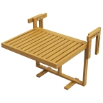 Outsunny Hanging Deck Table, Wood Frame, 26.75" x 25.5" x 16" -21.75", Natural