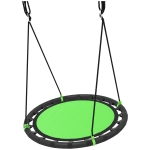 Qaba 39 inch Saucer Tree Swing Set for Kids with Adjustable Hanging Ropes for Outdoor, Backyard, Green