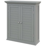 kleankin Over Toilet Storage Cabinet, Bathroom Wall Cabinet with Adjustable Shelf for Living Room and Entryway, Grey