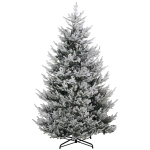 HOMCOM 9 FT Artificial Christmas Tree, Flocked Hinged Xmas Tree with 1939 Tips, Steel Base, Auto Open, Green