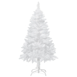 HOMCOM 4ft Artificial Christmas Tree with Pine Realistic Branches, Auto Open, for Indoor Decoration, White