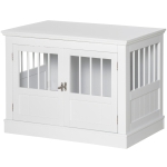 PawHut 31" Dog Crate Furniture End Table with Three Doors for Small Dogs, White
