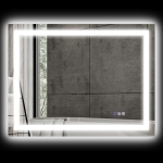 HOMCOM Dimmable Bathroom Mirror with Lights, 35" x 28" Backlit/Front Lit LED Mirror, Anti-Fog, Memory, Infinite Color Temp