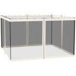 Outsunny Replacement Mesh Sidewall Netting for 10' x 12' Gazebos and Canopy Tents with Zippers, (Sidewall Only) White