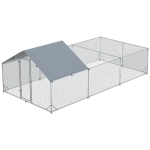 PawHut 19.7' x 9.8' Metal Chicken Run with Waterproof and Anti-UV Cover